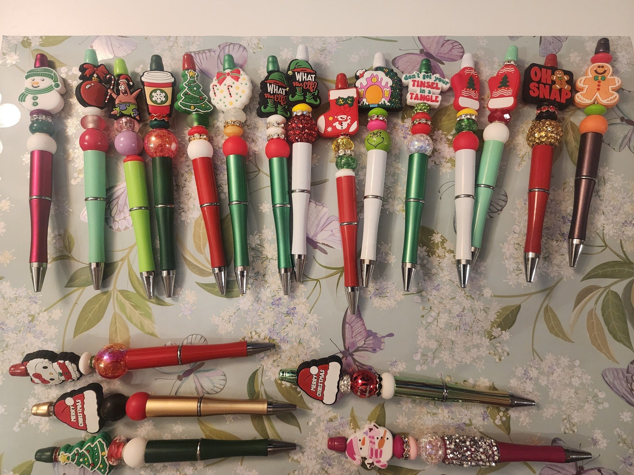 Christmas beaded focal pens