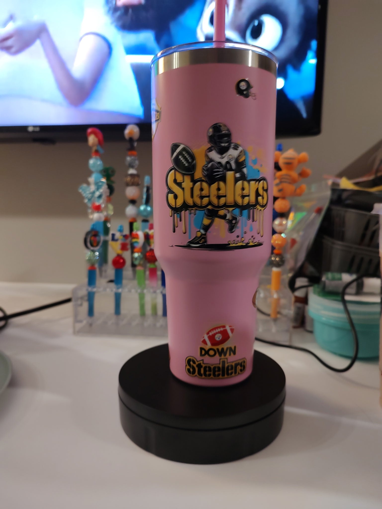 steelers 40 oz uv dtf tumbler